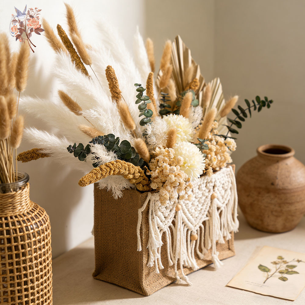 Dried Flower Bunch - Artificial Dried Flower Bouquet Sets Gift