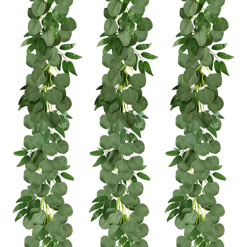 3 Packs 6.5 Feet Artificial Si - Eucalyptus Preserved recension och pris