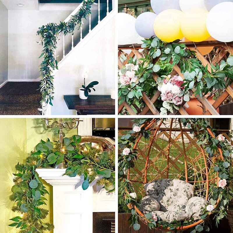 3 Packs 6.5 Feet Artificial Si - Eucalyptus Preserved recension och pris