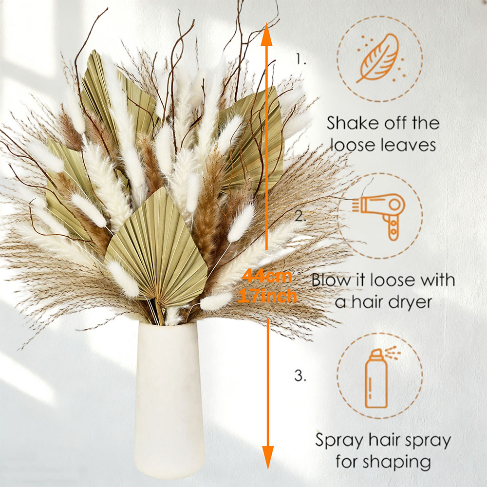 Natural Dried Palm Leaves Bouq - Dried Flower Bunch recension och pris